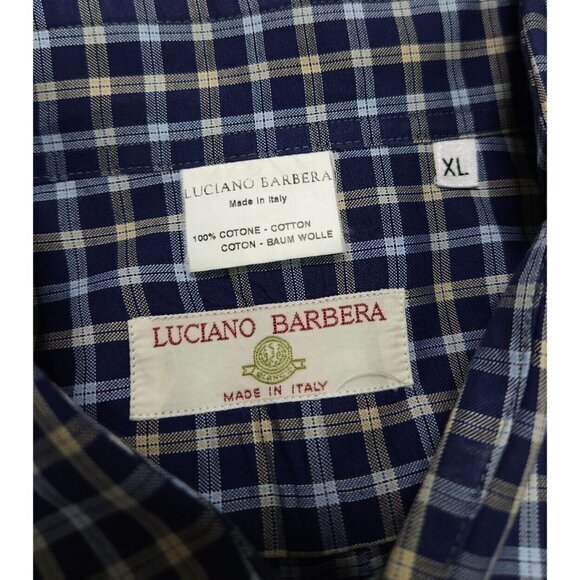 Luciano Barbera Plaid Button Up Long Sleeve Shirt Mens XL - Picture 6 of 6